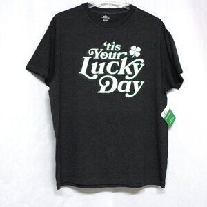 Men's NWT Large 42 -44 'tis Your Lucky Day Short Sleeve Tee Shirt